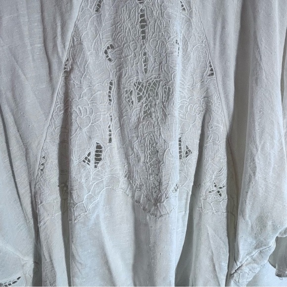 FREE PEOPLE Sz XS Intimately Free Line Eyelet Lace Cotton Open Front Kimono - Picture 10 of 12